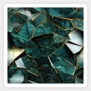 Funky Facade: Trompe-l’oeil Green Turquoise and Gold Sticker